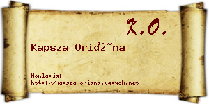 Kapsza Oriána névjegykártya